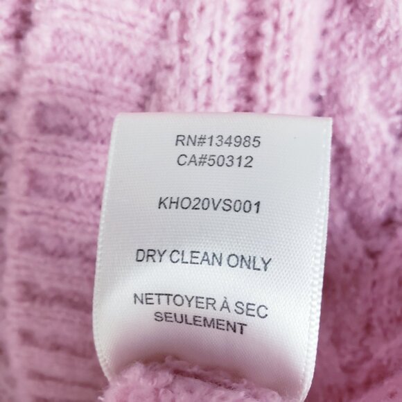 FOR LOVE & LEMONS Billie Long-Sleeve Cardigan Cable Knit Pink size L Coquette - Picture 13 of 16